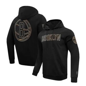 New pro standard Brooklyn nets black gold hoodie official NBA luxury athletic